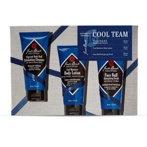 Jack Black The Cool Team 3pc Gift Set NIB Lotion Cleanser Buff